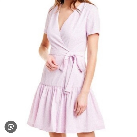 French Connection Mono armoire Faux wrap dress lavender cottage core Sz 4 - Picture 1 of 11